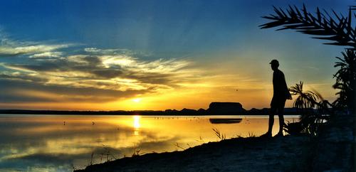 Daily photo - Sunset on the lake of Siwa Oasis